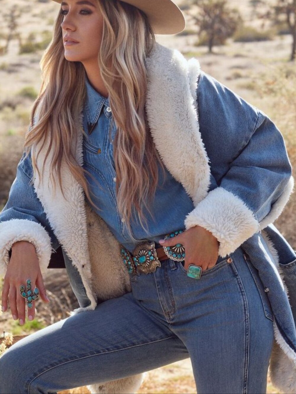 Wrangler Blue Denim Sherpa-Lined Jean Jacket